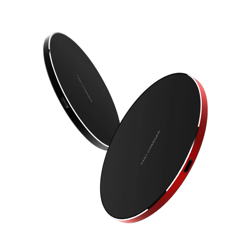 

Aluminium Alloy Ultra Slim Fast 10W Magnetic Charging Pad GY68 Qi Wireless Charger With LED Light For Cell Phone, White, black, red, gold