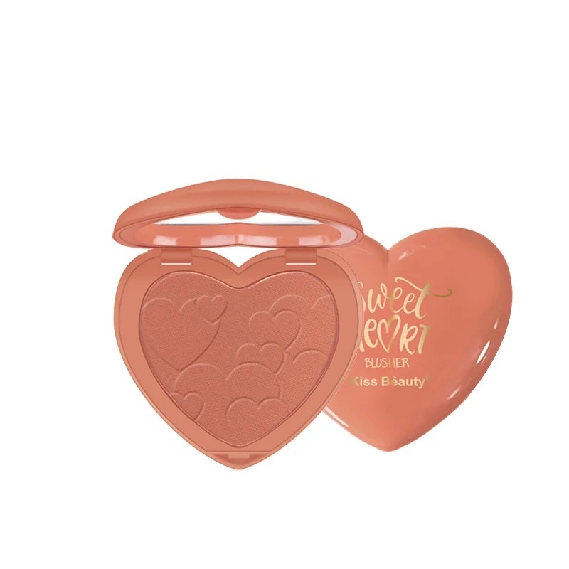 

Colorful Face Highlighter and blusher Powder Palette Makeup Brighten Glow Shimmer Highlight Contour Bronzer Heart Shape Blush, 4 colors
