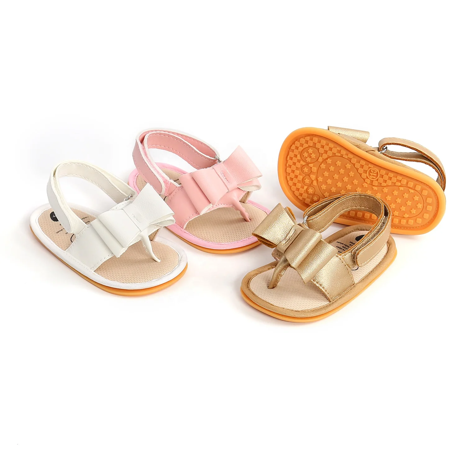 

Hard Bottom Fashion Bow Summer Infant Barefoot Baby Girl Toddler Sandals