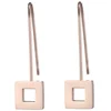 Geometric Hoop Earrings Hypoallergenic Lightweight Cutout Thin Wire square Drop Dangles