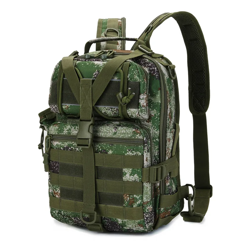 

Nylon fishing gear rods camouflage cloth waterproof fishing backpack, Army green