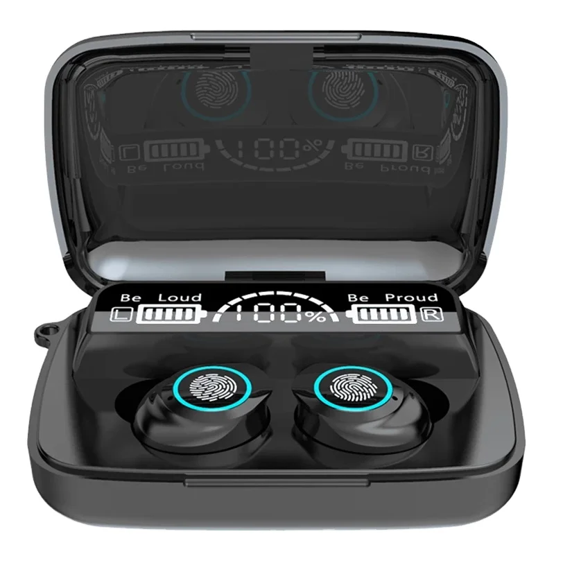 

M17 TWS With Flashlight Earphone 3500mah charging Box headset LED Power Display Wireless Headphones Earbuds, Black