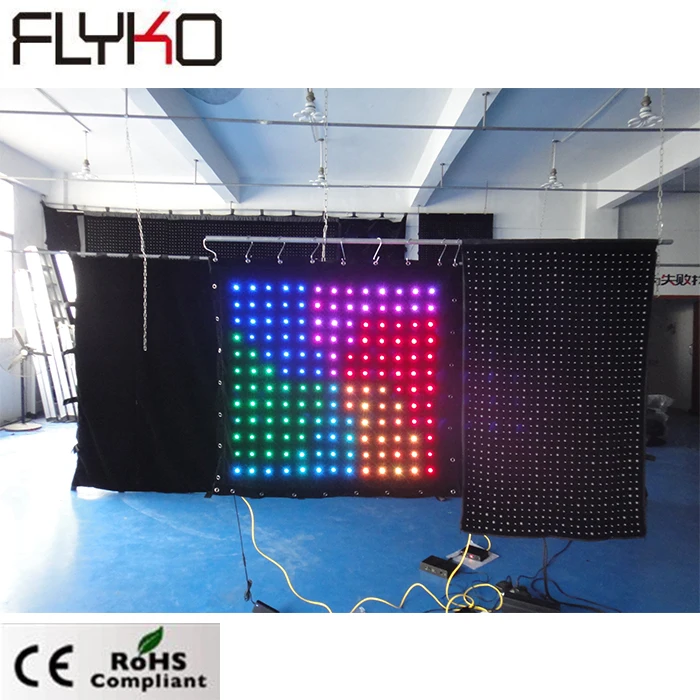 

P8 professional video flexible led curtain light stage vision 1 *1m led light stage curtain for party, Full color
