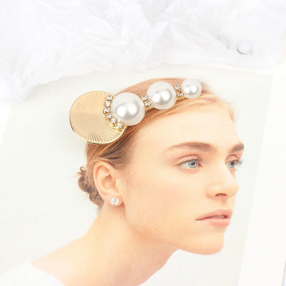 

Summer Personality New Charm Design Shell Pearl Alloy Hairpin Free Shipping, Gold