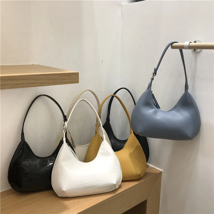 

Eg329 Fashion Exquisite Solid Color Moon bag 2021 summer high quality leather handbags for womens custom