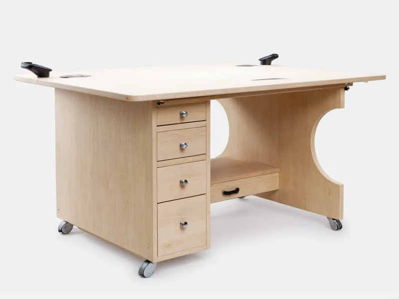 Ergonomic craft table with storage compartments