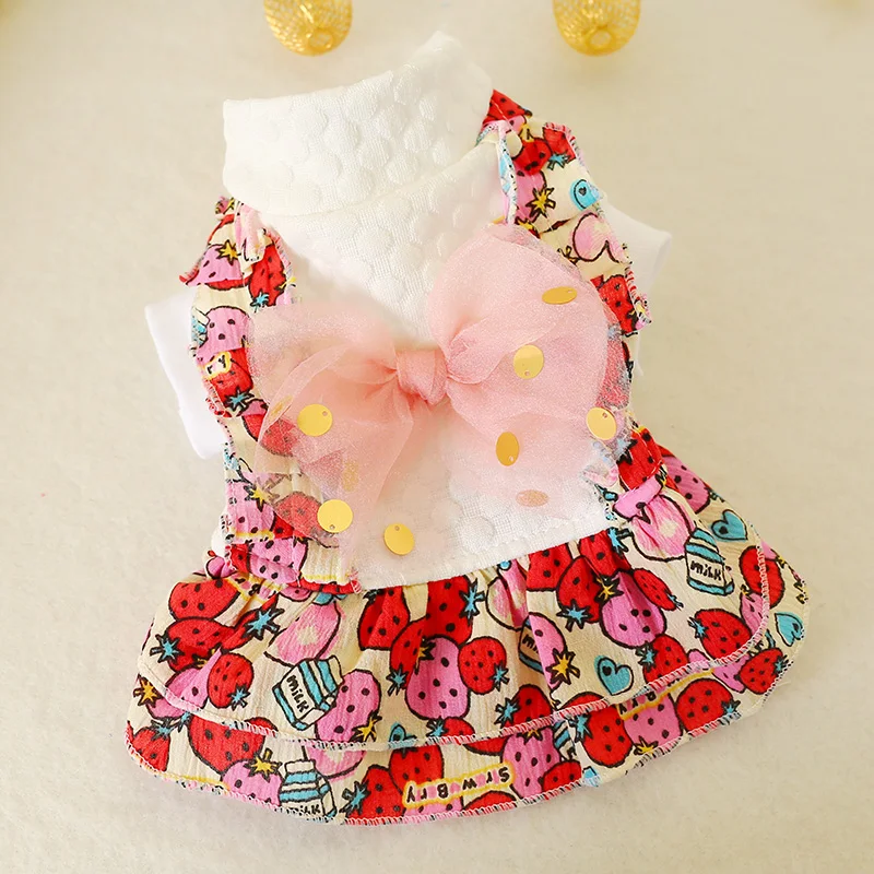 

2019 New Dog Clothes Summer Spring dog skirt pet clothes, Customized color