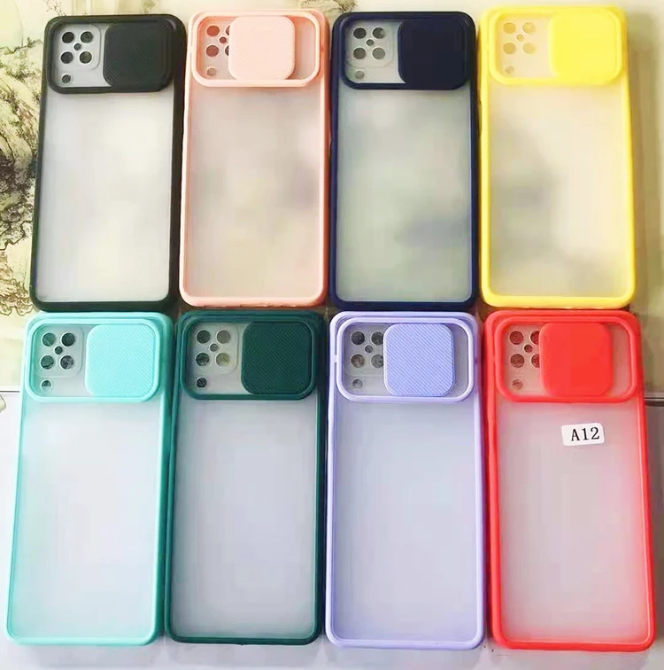 

Skin Feeling Slide Camera Lens Protection Push Window Design Colorful TPU PC Mobile Cell Phone Cover Case For Iphone 5 5S SE