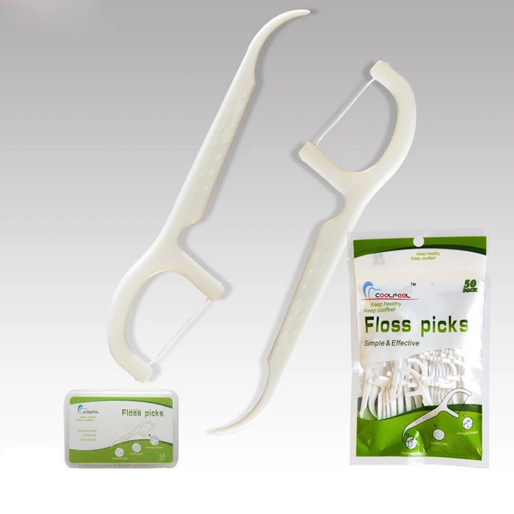 

New arrival biodegradable dental flosser bulk 50pcs tooth pick floss, Customized color