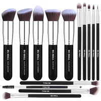 

BS-MALL 14pcs Black Makeup Brush Tools OEM Factory Price Makeup Brushes Set manufacture