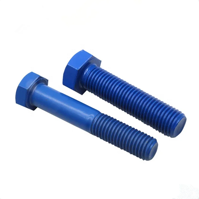 
Manufacturer price DIN standard Wholesale carbon steel blue PTFE Hex head bolt 