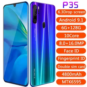 Global SuperCharge unlocked as HUAWEI P35 Pro design Smartphone 6.3 inch 6GB+128G Octa Core Mobile Phone Android Cell Phone