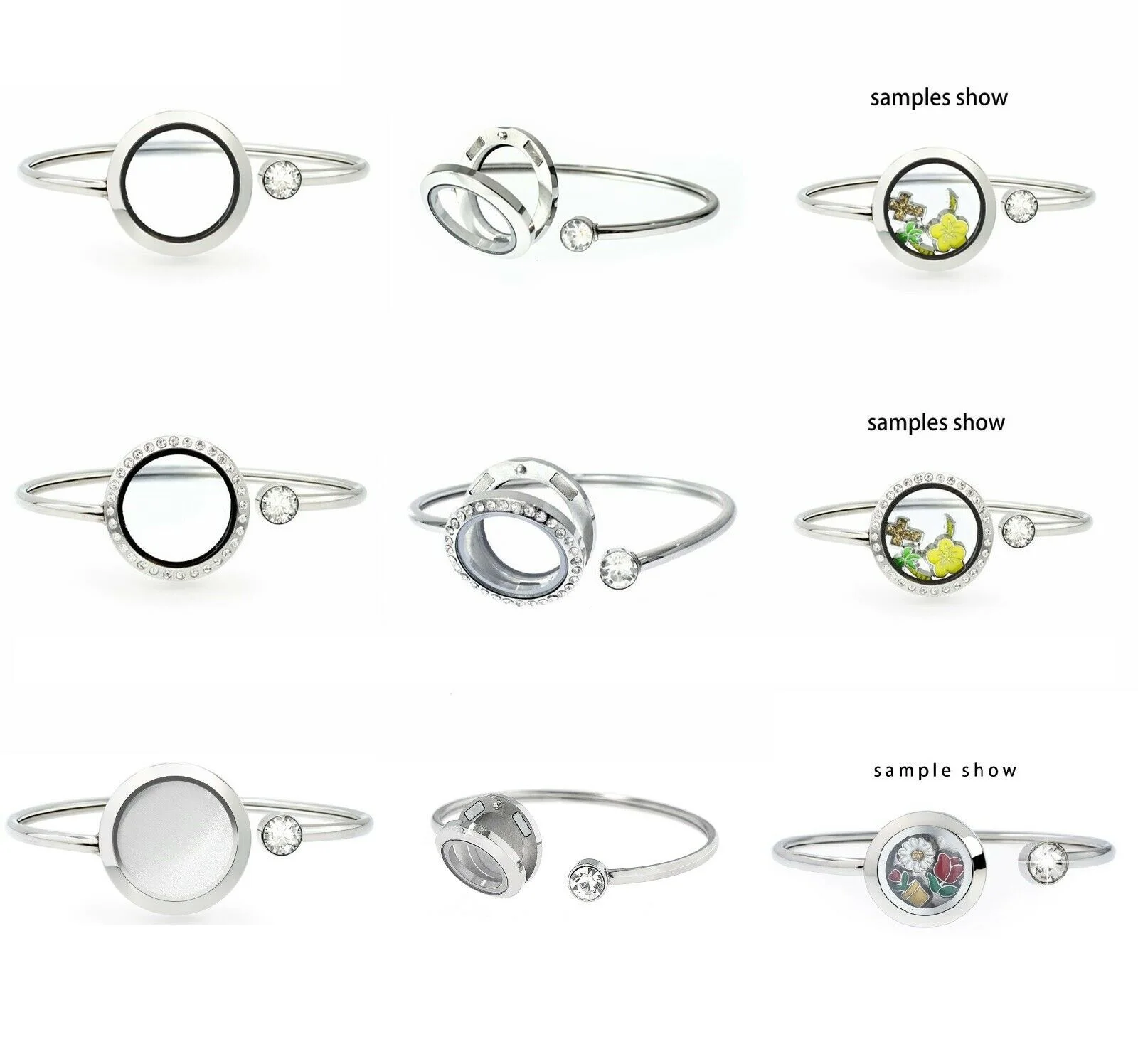 

Be in stock Multi-Style Floating Living Memory Glass Locket Pendant For Floating Living Charms In Memory Of, Silver