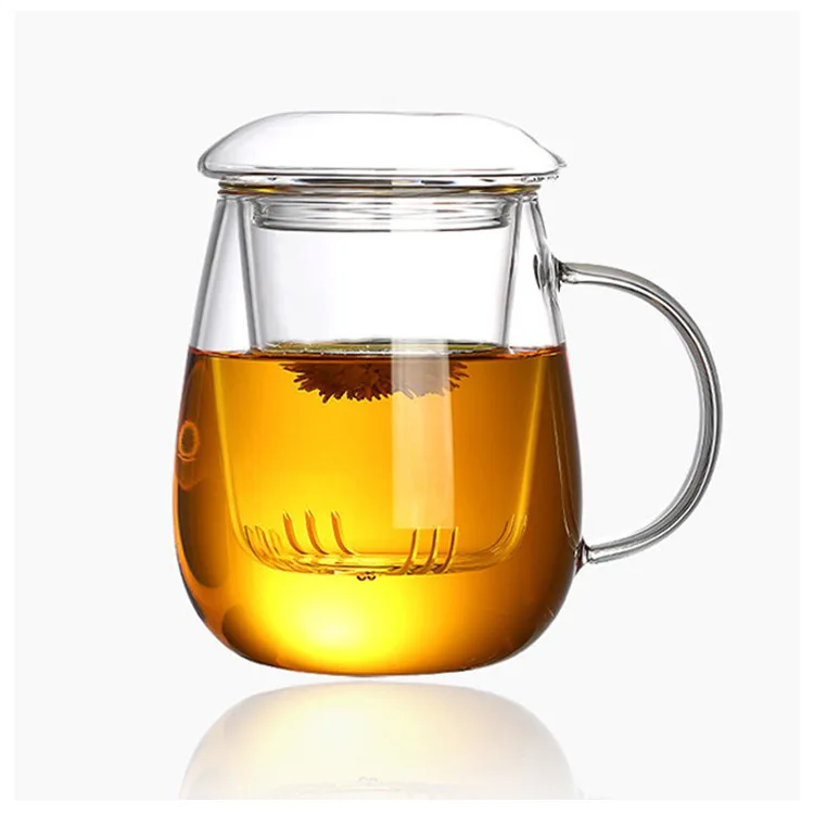 

500ml 18oz Borosilicate Glass Loose Leaf Tea Infuser Travel Mugs