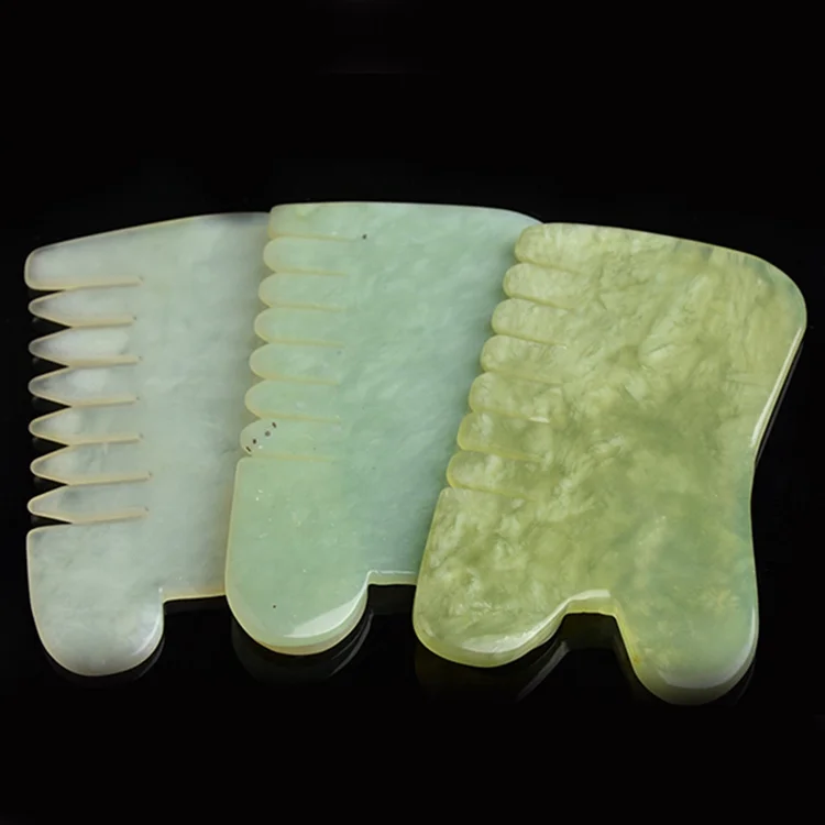 

Wholesale Natural Xiuyan Jade Scraping Gua Sha Massage Comb Face Head Body Massager