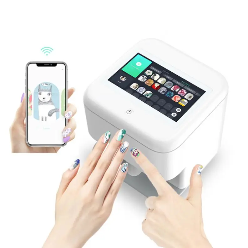 

2021 New arrival Hot sale 3d digital nails printer Al Intelligent recognition of nail face One click precise coloring, White