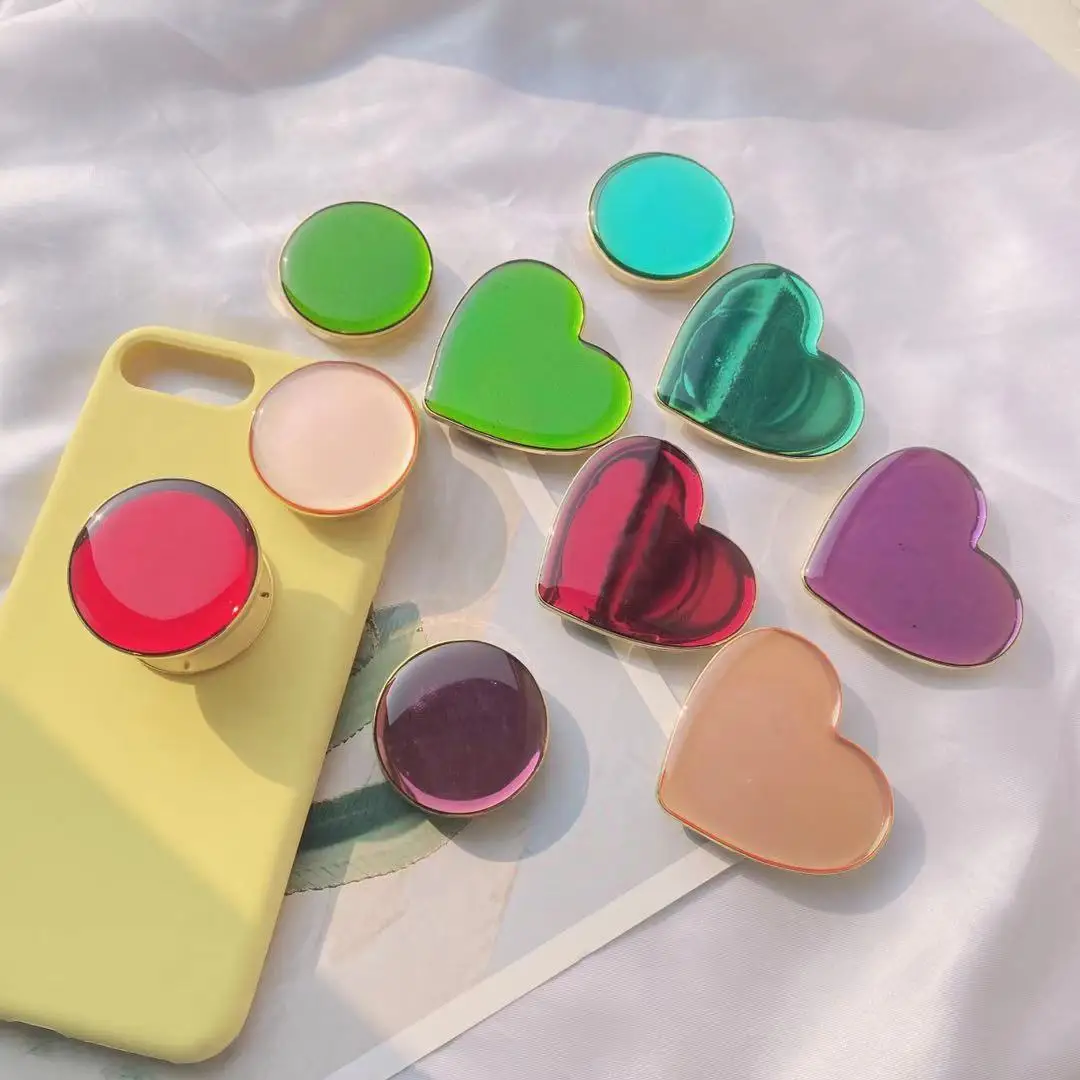 

New Color Epoxy Transparent Acrylic Gold-plated Luxury Air Bag Holder Grip Stand