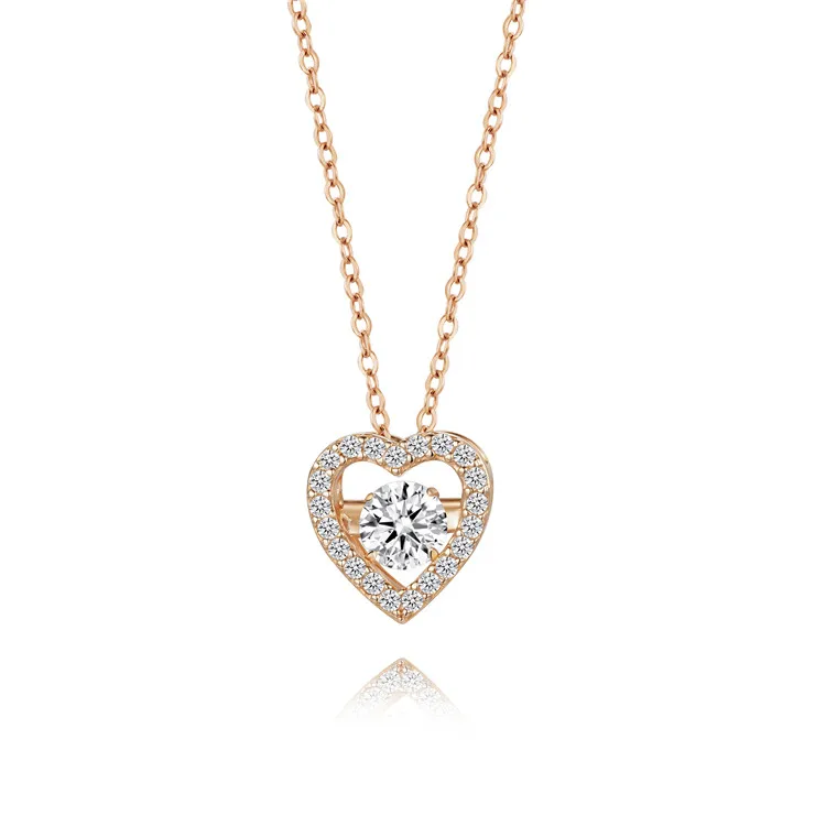 

2021 Luxury Womens Accessories Jewelry Silver Gold Chain Heart Pendant Necklace, Silver/rose gold/custom color