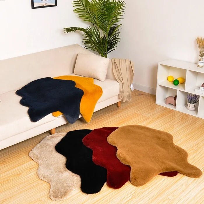 

Ultra Soft Faux Rabbit Fur Chair Couch Cover Area Rug for Bedroom Floor Sofa Living Room