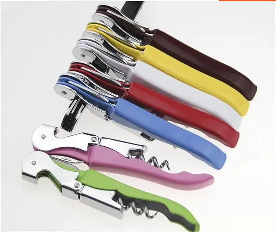 
low price zinc alloy 8 color beer accessories tool set mini letter opener knife swing gate wine bottle opener corkscrew kit 