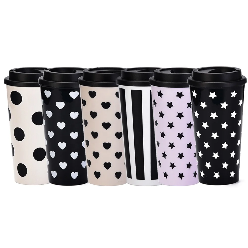 

Hot Sale Insulation Reusable Drink Cup Plastic Tumbler Cups Double Wall Coffee Cups Travel Mugs With Lid, As per picture