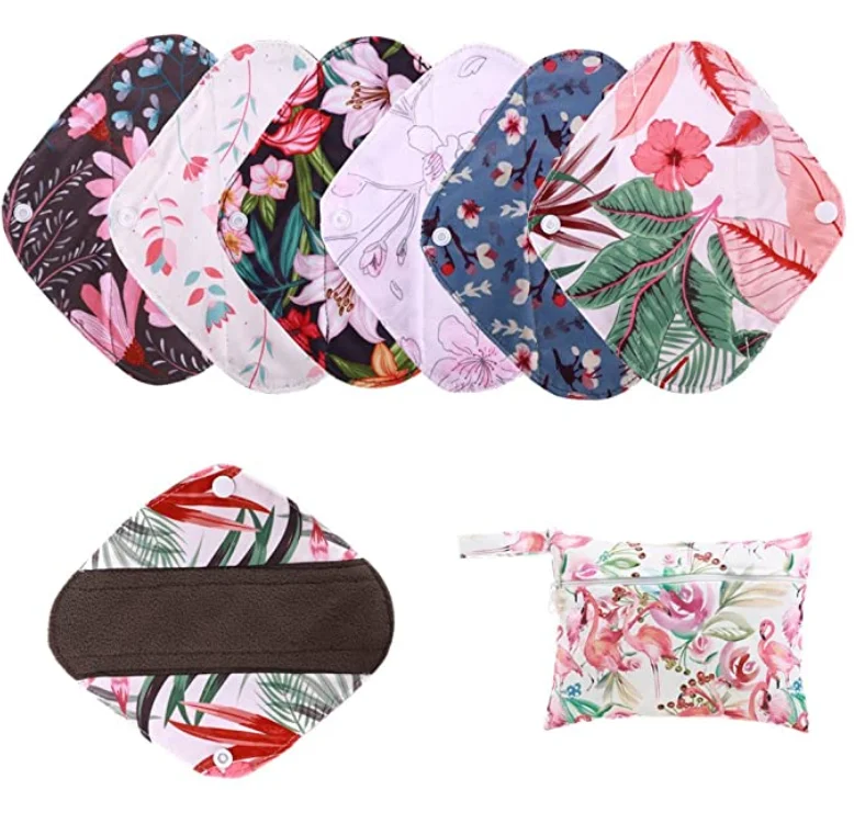 

Feminine Bamboo leakproof waterproof cotton women's organic reusable menstrual cloth sanitary napkins pad