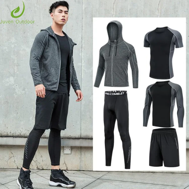 

Wholesale Workout Wear Clothing men Clothes 5 pieces Yoga Set Fitness, Customized colors