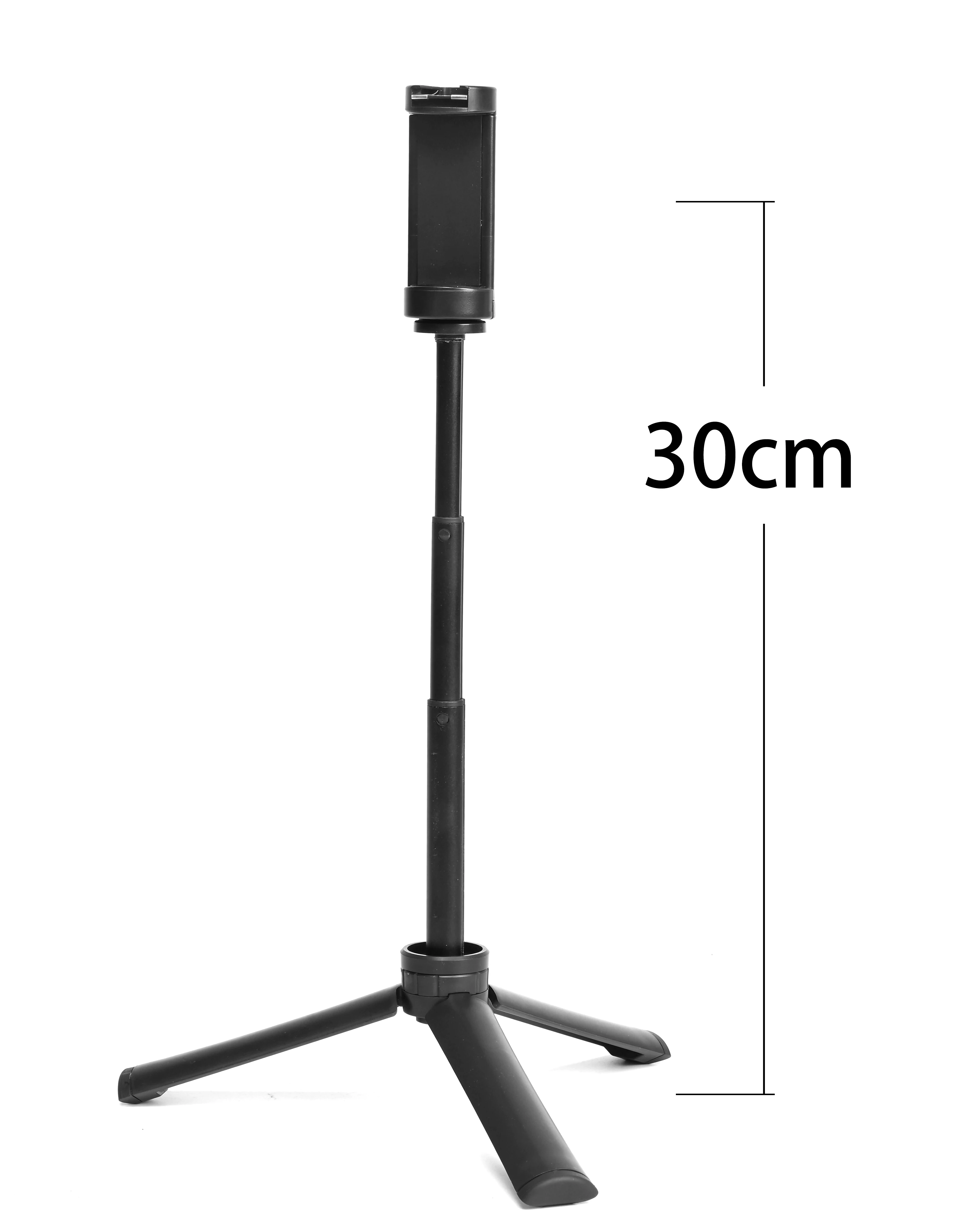 
Stretchable and foldable 2 in 1 tripod with selfie stick, mobile phone holder and bluetooth can remote control 