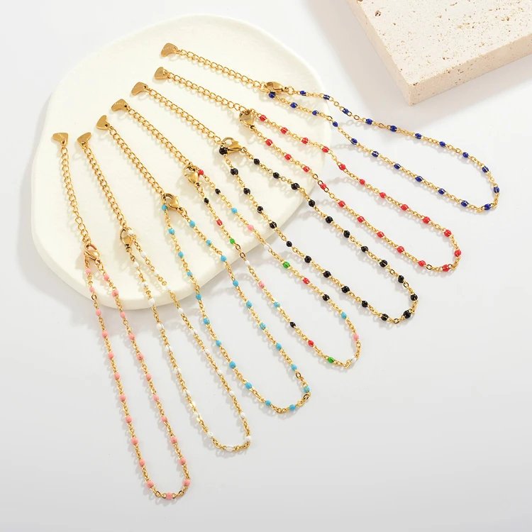 

The Most Personalized Jewelry Gifts Stainless Steel Chain Hand-made Beaded Bohemian Anklets