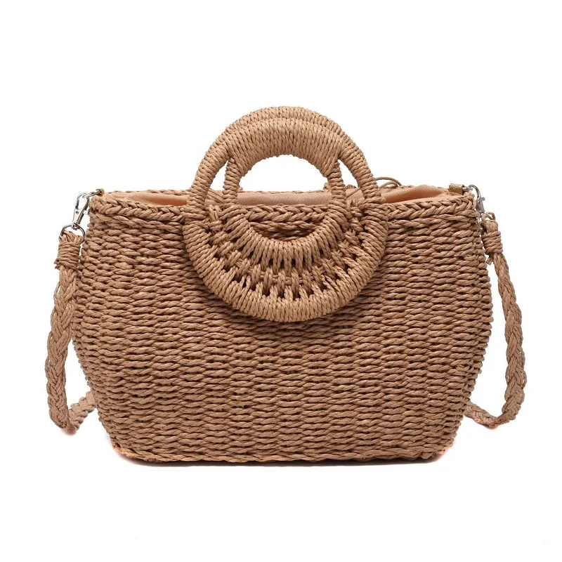 

Wholesale fashion hand woven straw beach bags women new design purse and handbags, Customizable