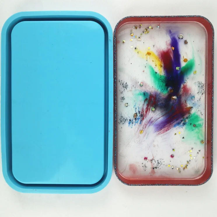 

H153 Rectangle Tray Dish Silicone Mold for Resin Crafting Rolling Tray Coin Dish Jewelry Holder silicone mold, Random