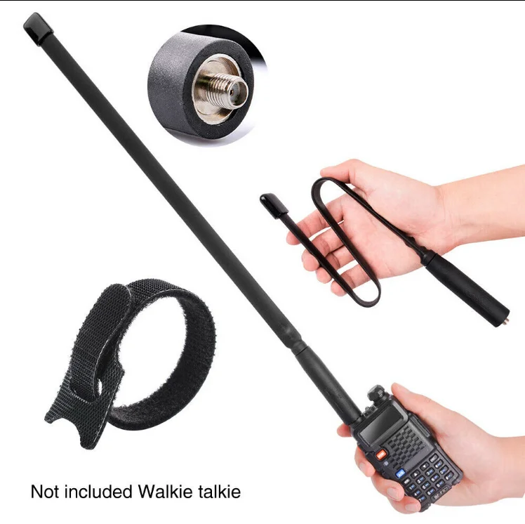 Dual Band Vhf Uhf Sma Female Flexible Extend Radio Antenna For Baofeng