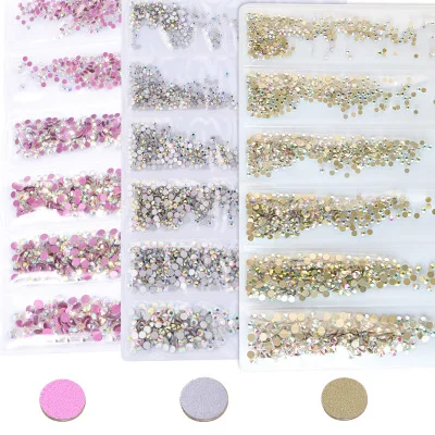 

Hot sale 1 Bag mixed size flat diamond rhinestone nail art crystals rhinestones for nail art accessory decoration