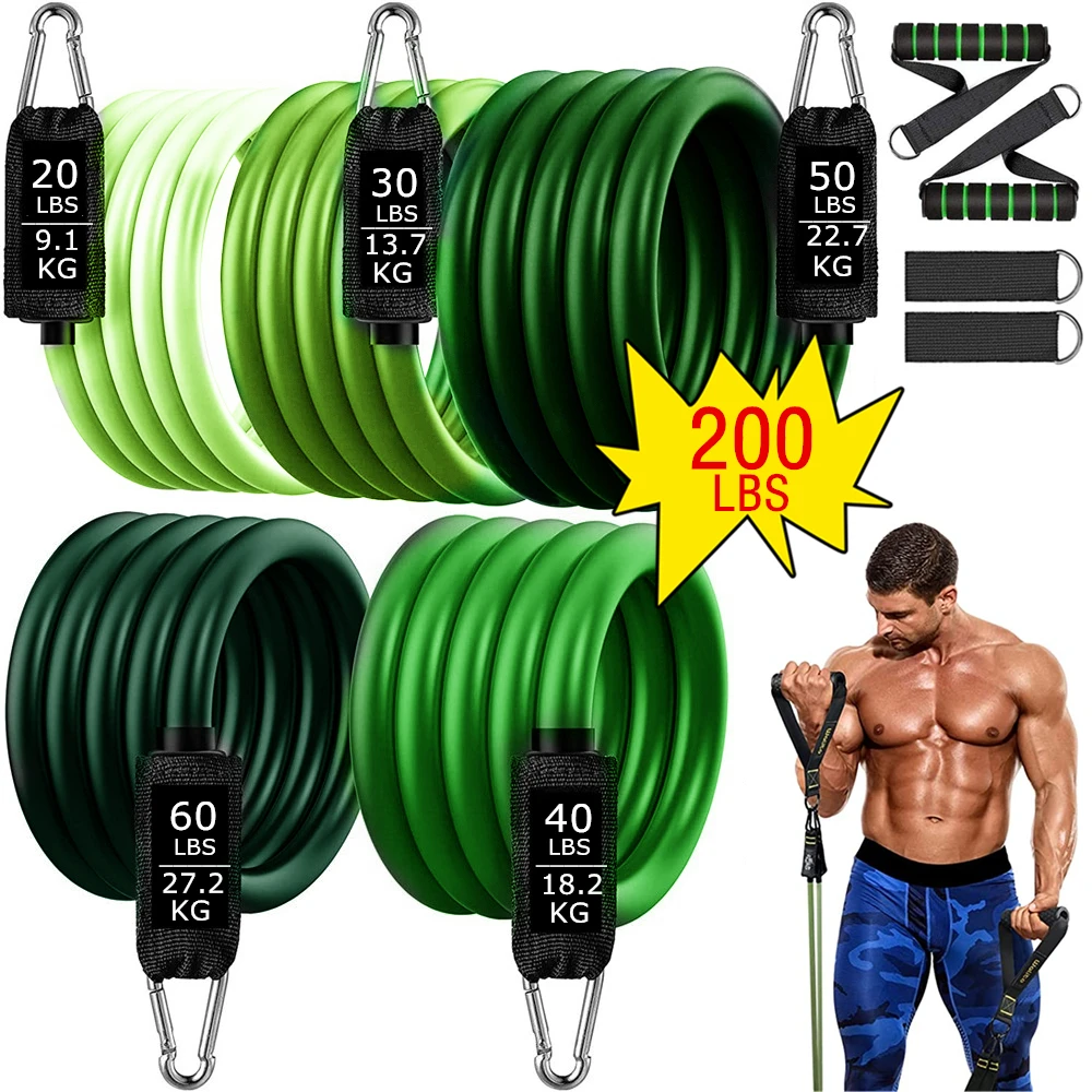 

200lbs Resistance Set Exercise Workout Loop Bands Training Fitness Sports Gym Equipment for Home Bodybuilding Weight