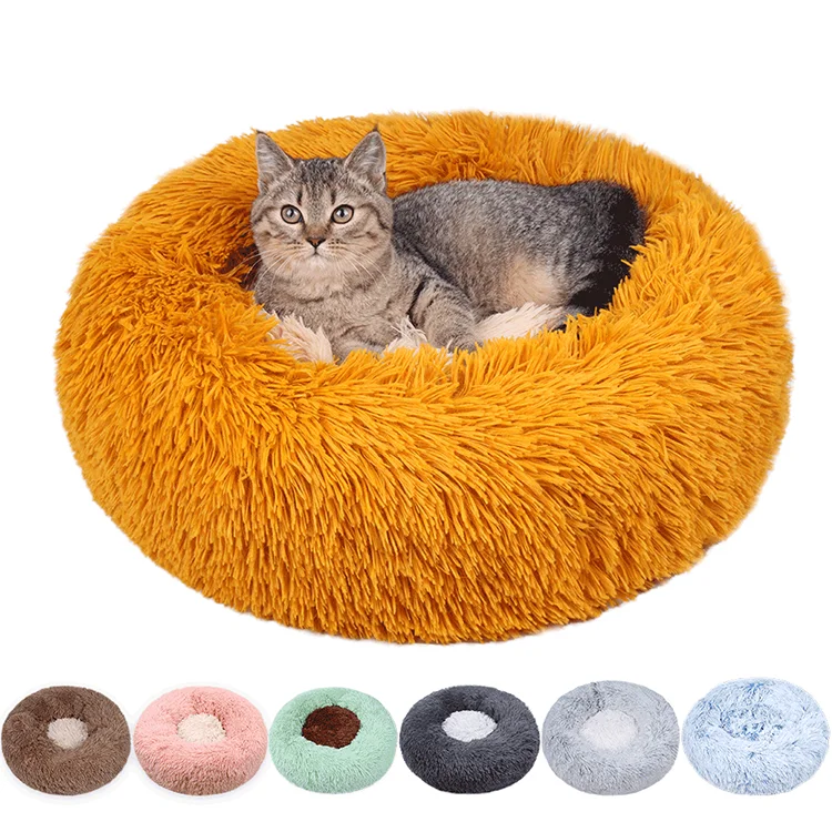 

Cheap Cama de perro 40CM 120CM Custom Fur Warm Round Donut Cuddler Luxury Animal Bed Cat Cushion Pet Beds for Dog, Pink ,green ,khaki ,white, dark gray, light grey