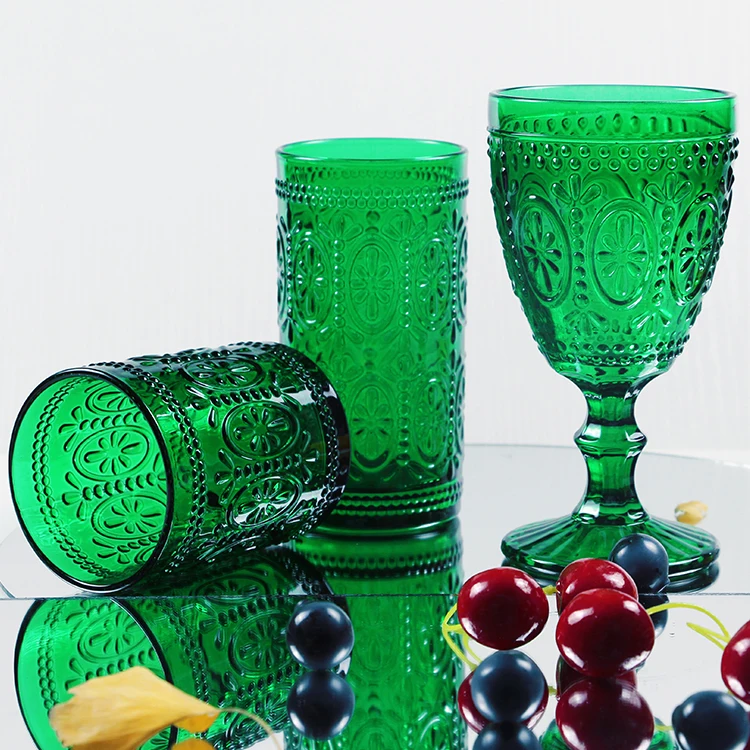

christmas party stock colored drinkware coloured goblets green goblet glass green goblet