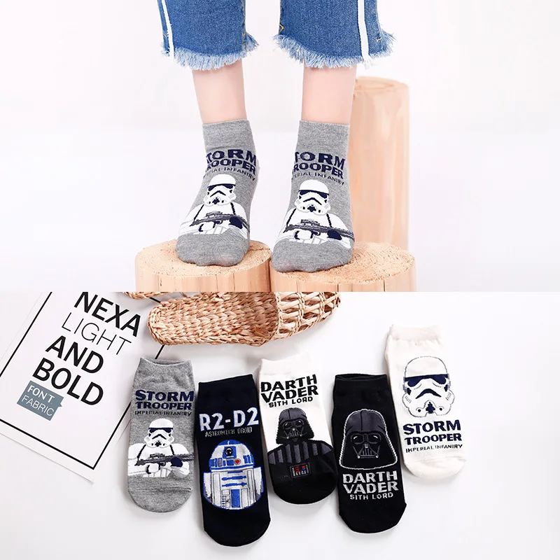 

Promotional Cheap Cartoon Anime Socks Women Cool Black White Low Cut Ankle Socks Casual Letter Boat Short Socks, Picture shown