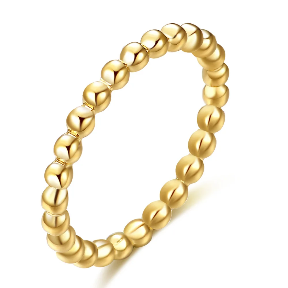 

Fashion Female Personality Simple Geometric Round Bead Jewelry Index Finger Ring Titanium Steel Stainless Steel Ring For Female, As picture