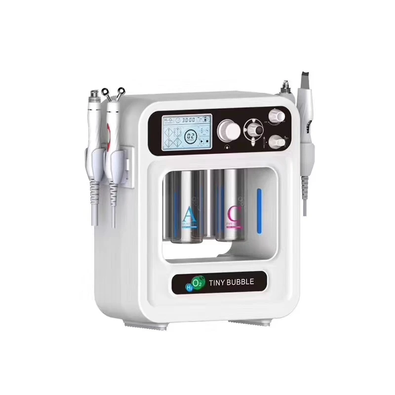 

4 handles facial clean and skin care machine hydrodermabrasion machine, White