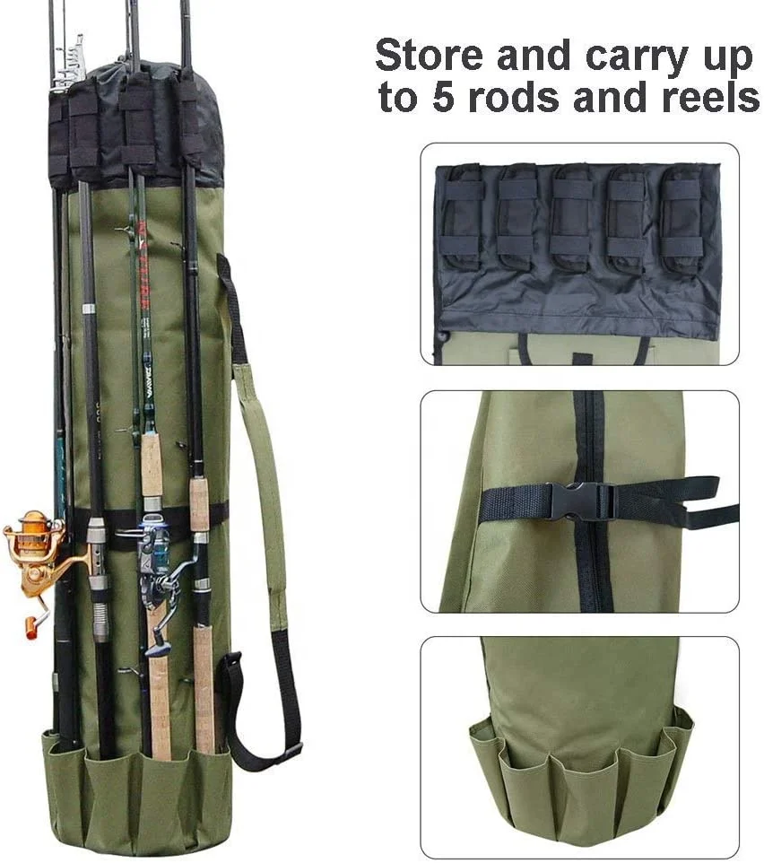 
Wholesale Waterproof Portable Heavy Duty Large Capacity Fly 155cm Holder Colourful Carrying Case Hard Fishing Tackle Rod Bag 