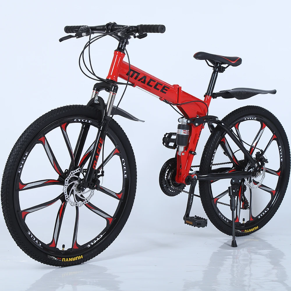 

Foldable Carbon Bicycle top quality mountain bike full suspension bicycle, Red black white yellow