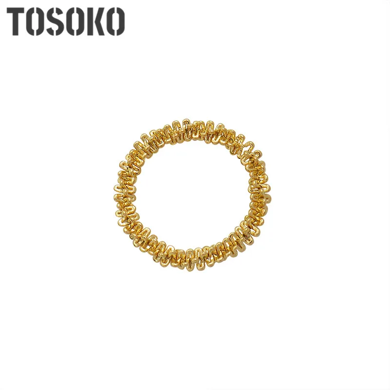 

Stainless Steel Jewelry Shiny Chain Ring Simple Geometry Women's Ring BSA239