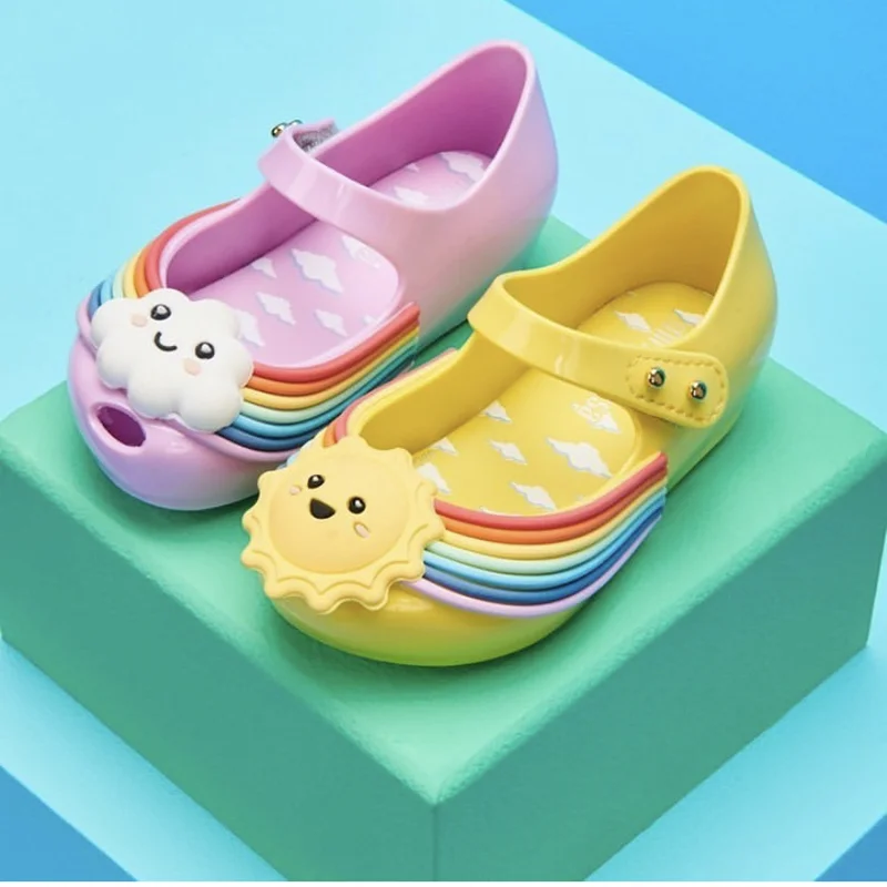 

2021 new children's shoes rainbow jelly shoes baby sandals girls single shoes