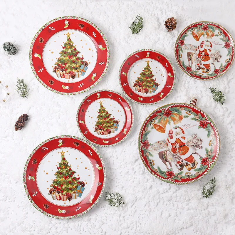 

Christmas Santa Dinnerware Set Dinner Charger Plate Ceramic Plate Set