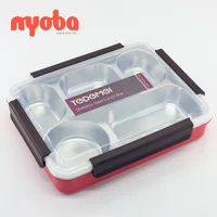 

wholesale Homio Tedemei high quality portable leak-proof 5 compartments food grade 304 Stainless steel student bento lunch box