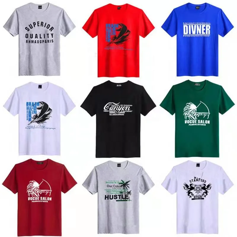 

Factory Direct Sale Short Sleeve Round Neck Polyester Shirt Big Tall Men's Stock T-shirt 100% Cotton White tshirt, Muti colors / custom color