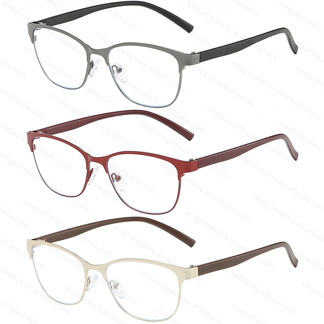 

metal reading glasses anti blue light block wholesale Fashion men women stainless steel reader