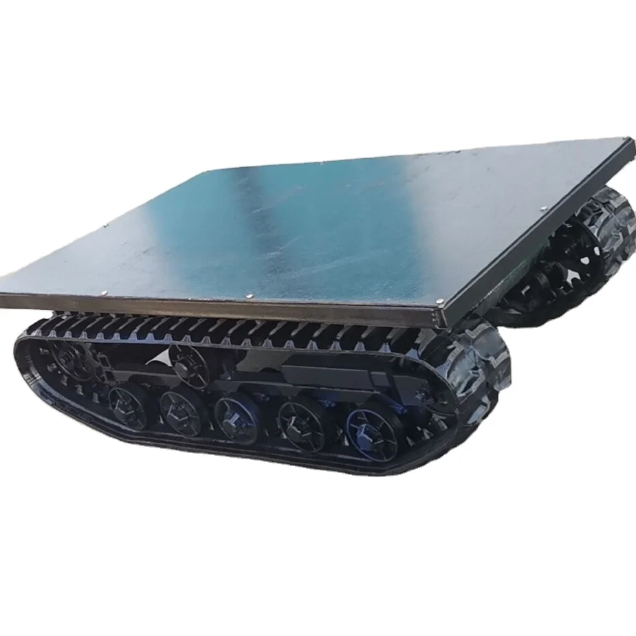 

Mini wireless remote control crawler chassis rubber tracked platform undercarriage for wet land sand sea breach