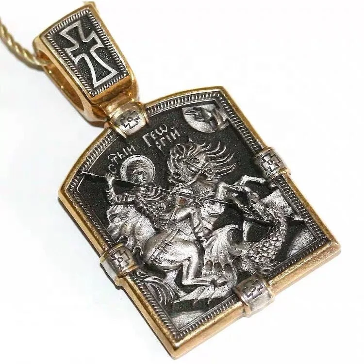 

Jewelry double-sided Byzantine Russian high quality orthodox handmade cross pendant necklace Catholic cross necklace, Picture
