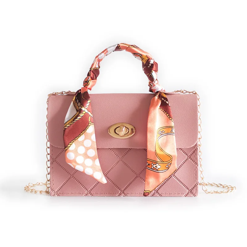 

New France Design Silk Scarf Handbag Women Messenger Bag Small Square Crossbody Shoulder Bag Mini Chain Ladies Purses Handbags, Pink,black,red,white,brown,khaki